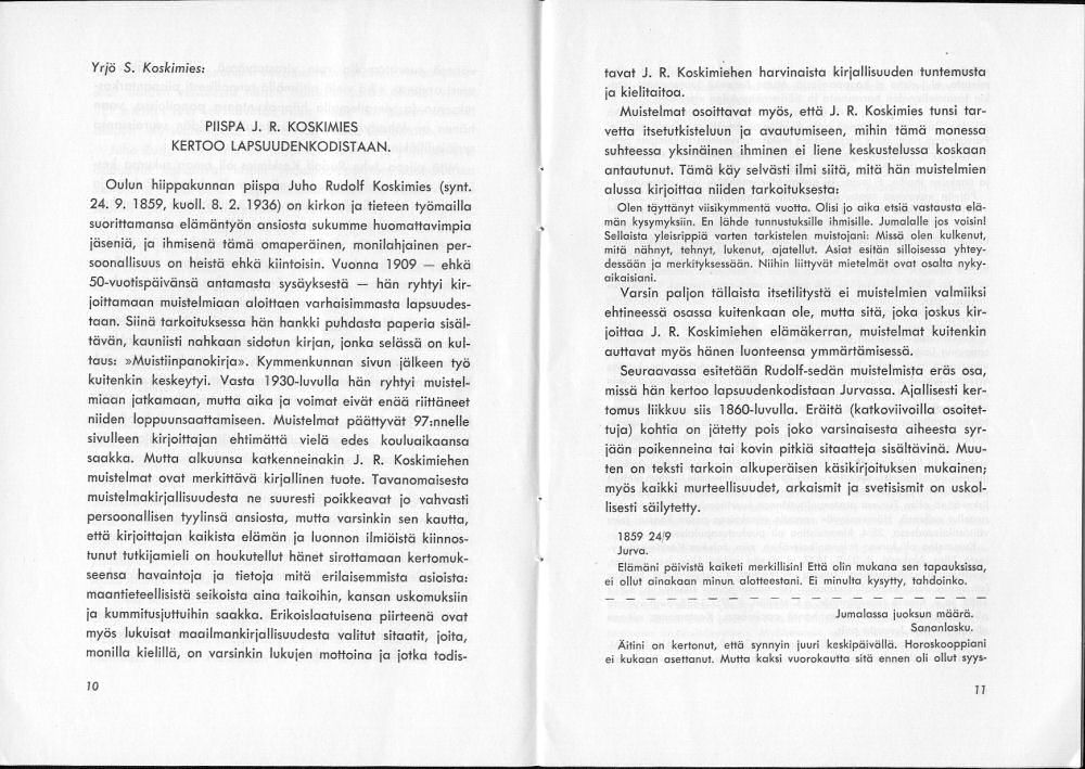 Sukuviesti 2, sivut 10 ja 11