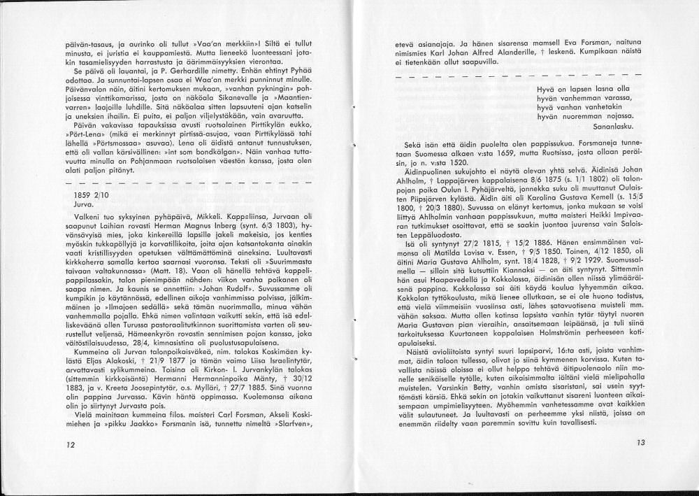 Sukuviesti 2, sivut 12 ja 13
