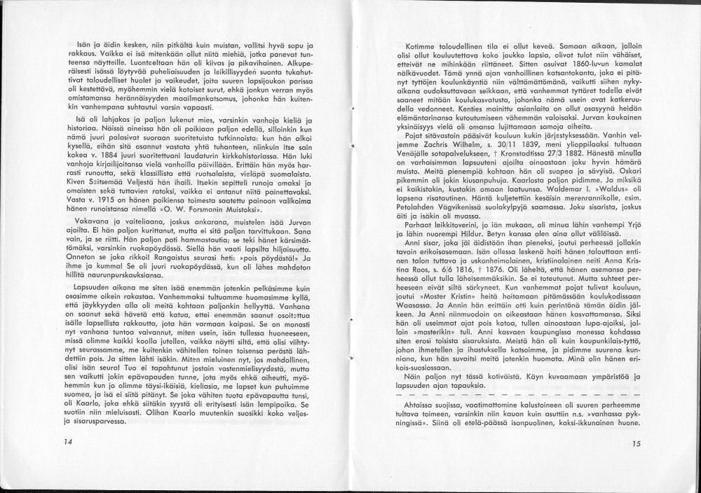Sukuviesti 2, sivut 14 ja 15