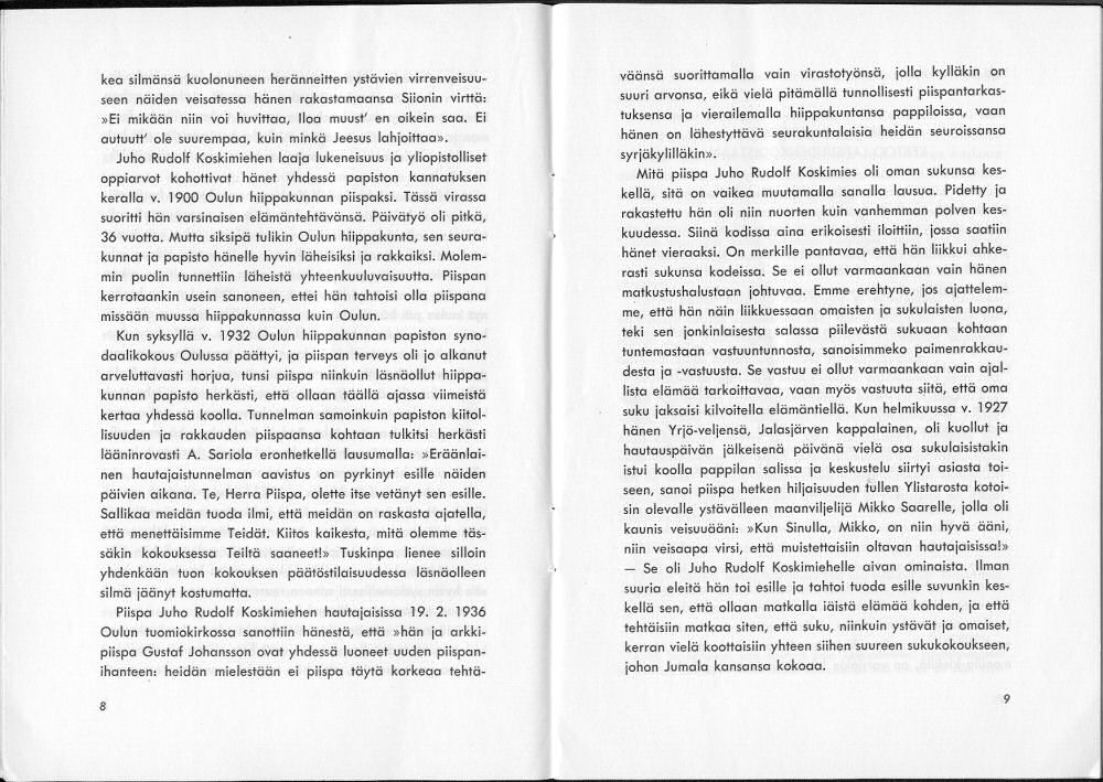 Sukuviesti 2, sivut 8 ja 9