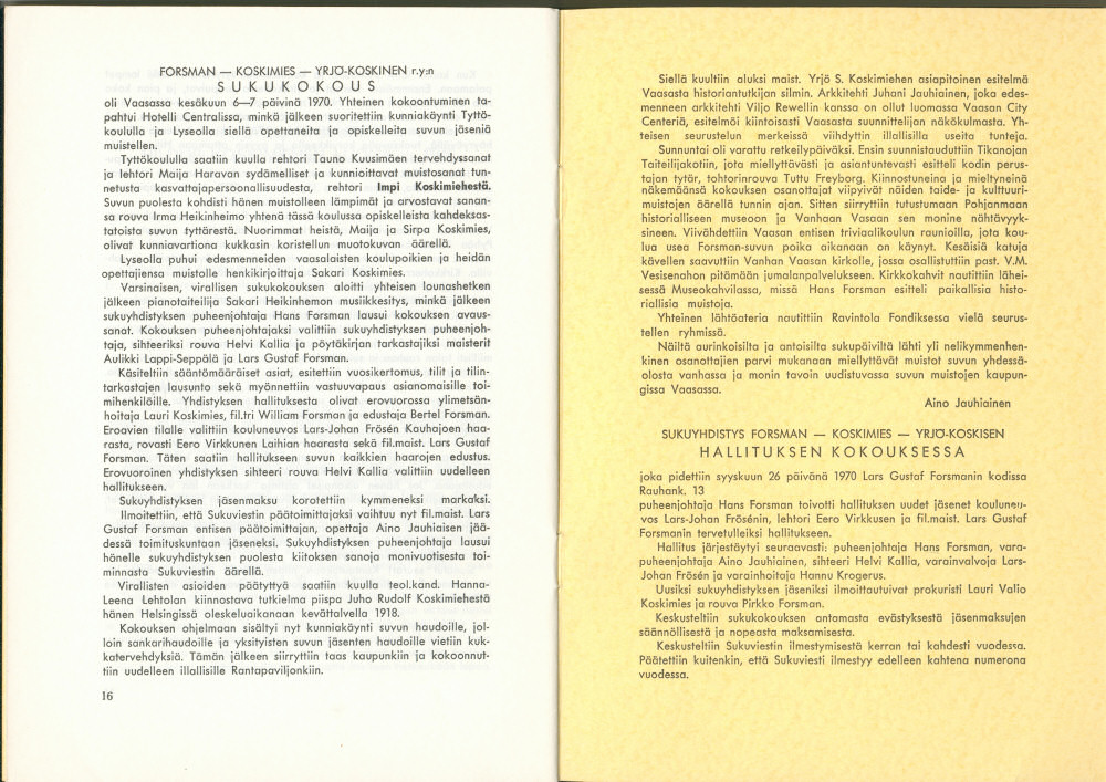 Sukuviesti 28, sivut 16 ja 17