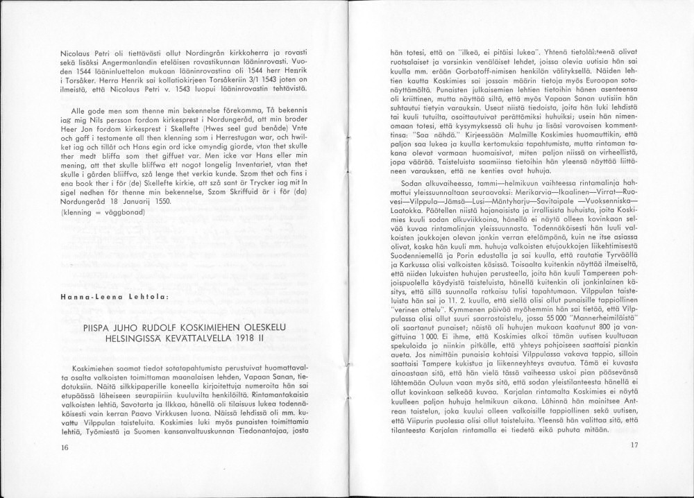 Sukuviesti 29, sivut 16 ja 17