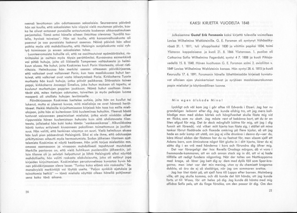 Sukuviesti 29, sivut 20 ja 21