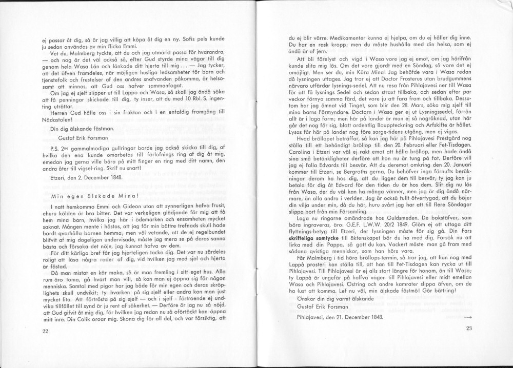 Sukuviesti 29, sivut 22 ja 23