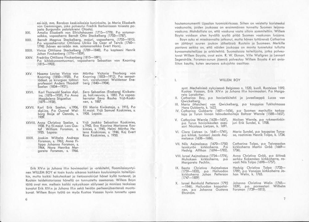 Sukuviesti 29, sivut 6 ja 7