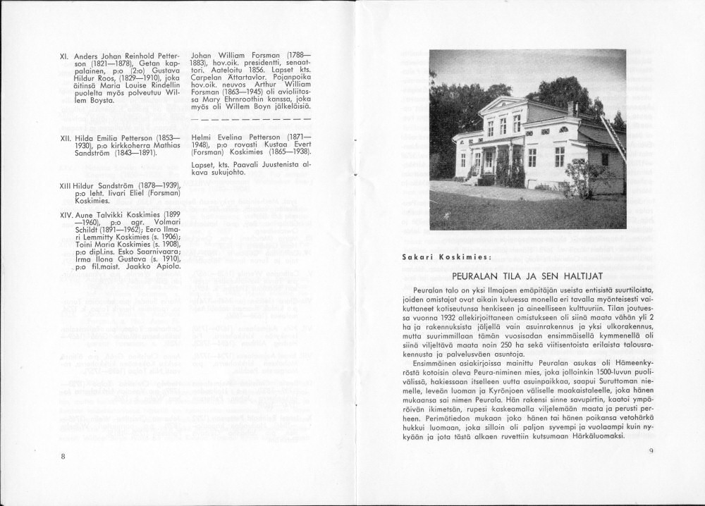 Sukuviesti 29, sivut 8 ja 9