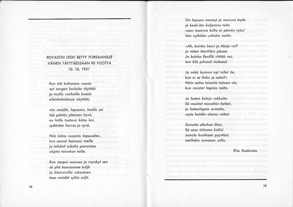 Sukuviesti 3, sivut 18 ja 19