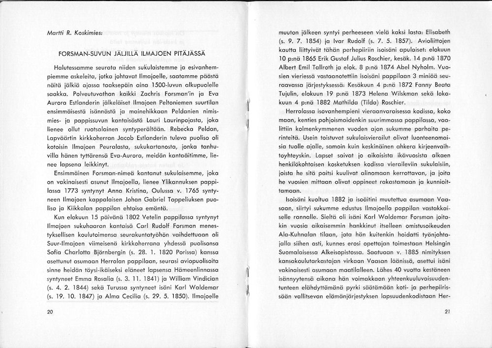 Sukuviesti 3, sivut 20 ja 21