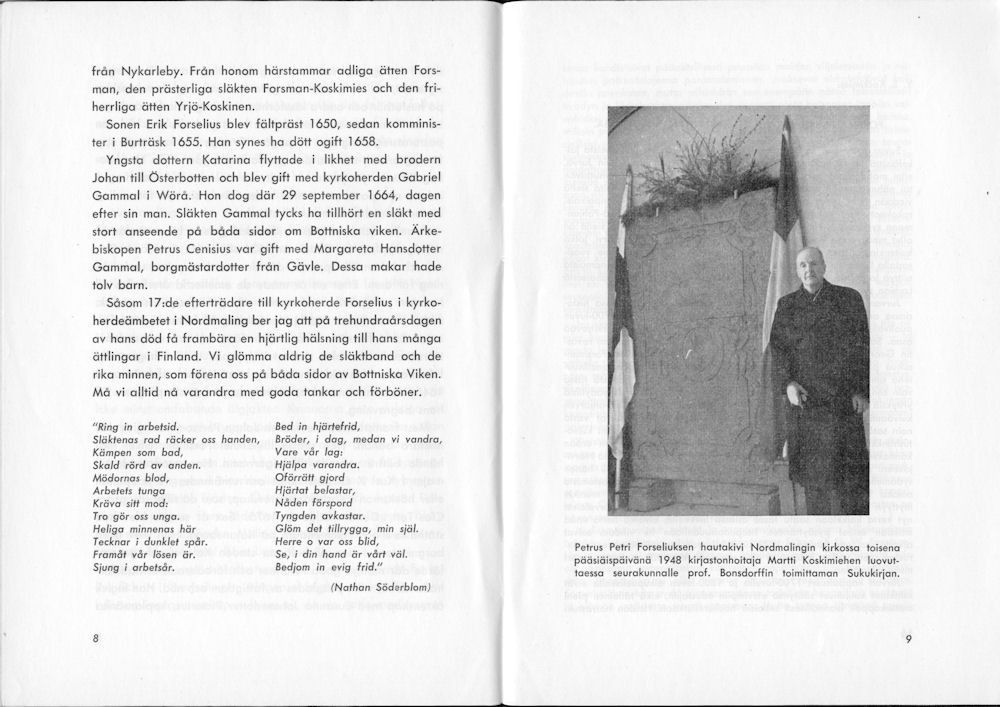 Sukuviesti 3, sivut 8 ja 9