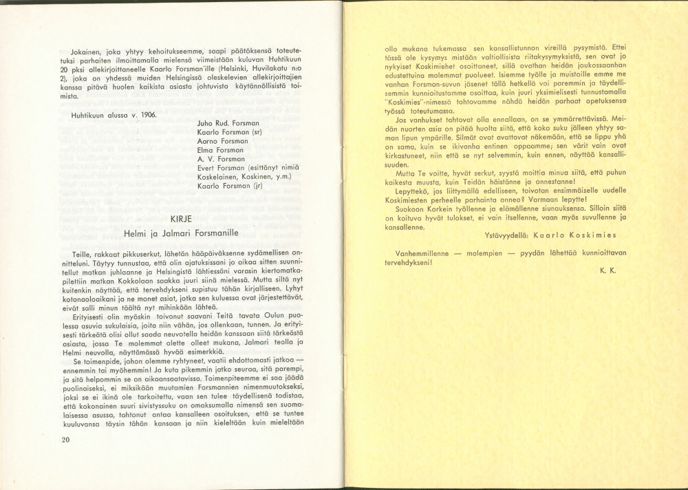Sukuviesti 32, sivut 20 ja 21