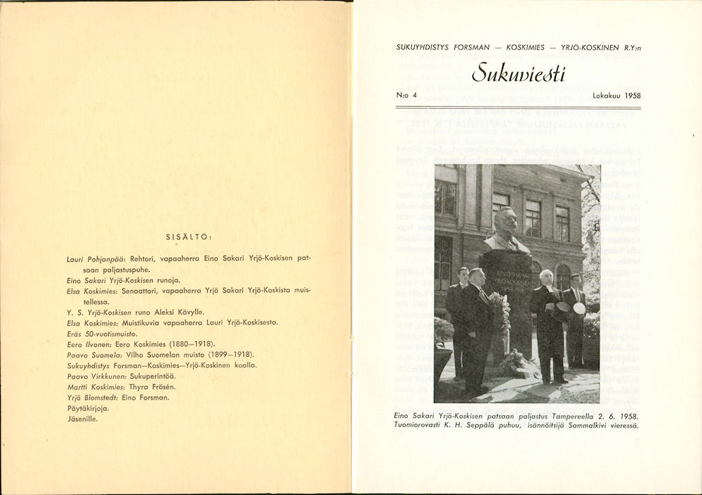 Sukuviesti 4, sivut 0 ja 1