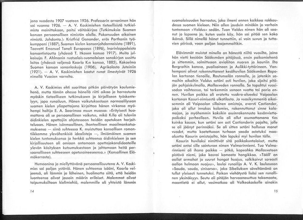 Sukuviesti 5, sivut 14 ja 15