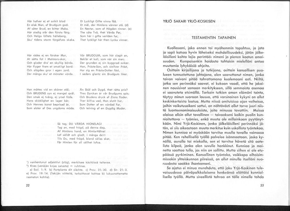 Sukuviesti 5, sivut 22 ja 23